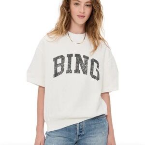 JAYLIN T-SHIRT Anine Bing Cream Graphic Tee Size Medium